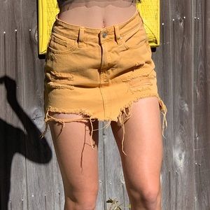 PACSUN yellow jean skirt size 23